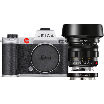 Leica SL2 Mirrorless Camera with Noctilux-M 50mm f/1.2 Lens and M-Adapter Silver
